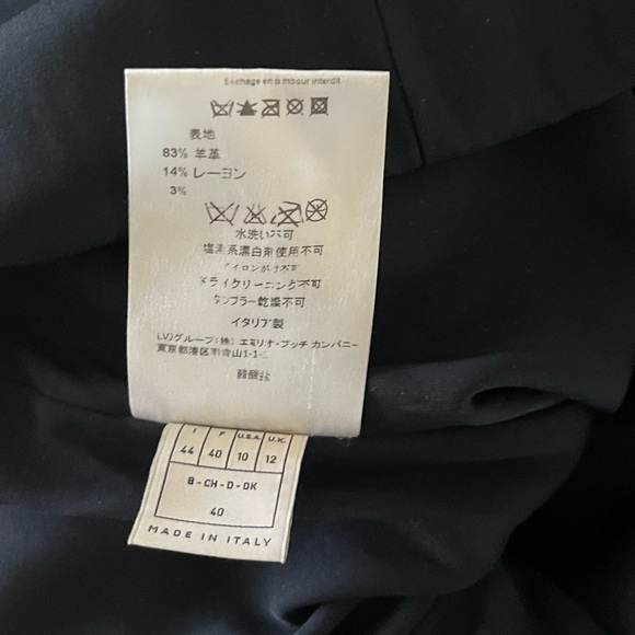 Authentic Emilio Pucci Black Geometric Lambskin Panel Dress Size 10 - Picture 6 of 8